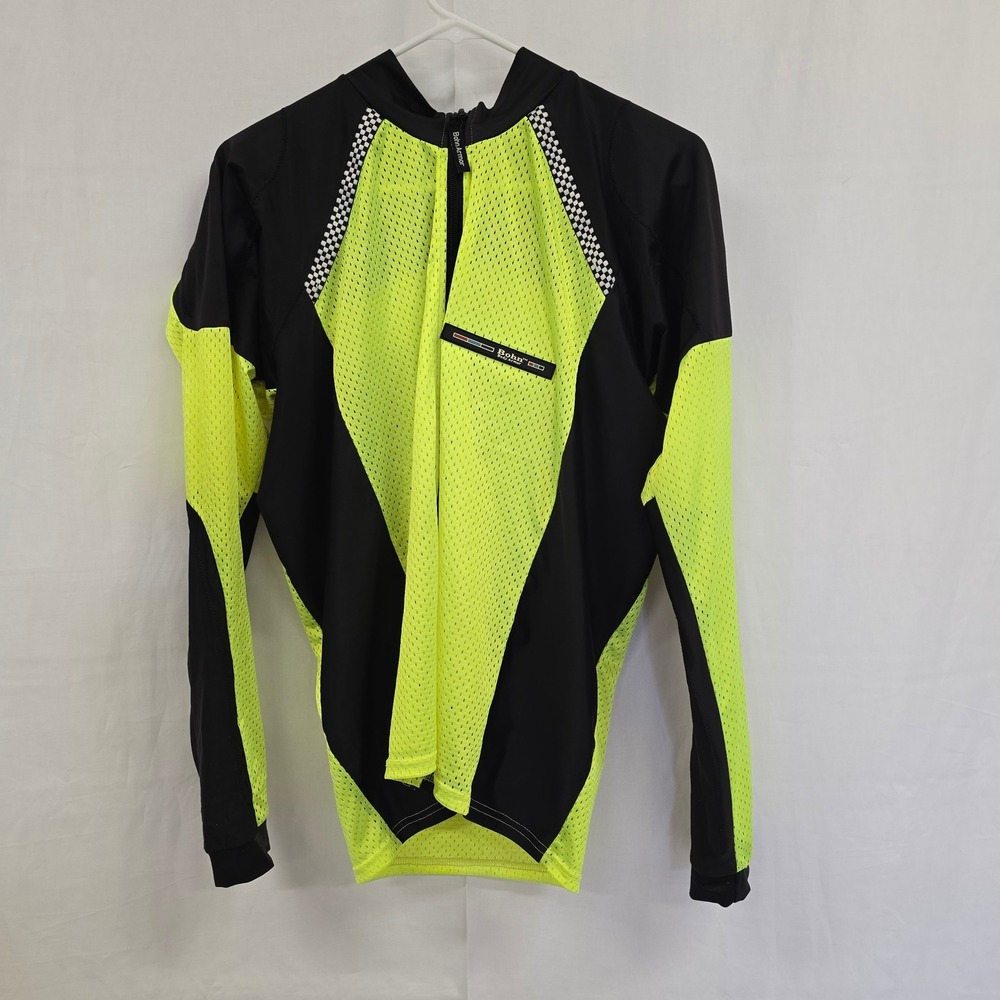 Bohn Body Armor‎ Cool-Air Mesh Armored Riding Shirt Mens Large Neon Yellow Black